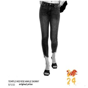 KanCan Jean Ankle Skinny Stretch Mid Rise Mid Rise Dark Wash Junior 3/25 Cotton
